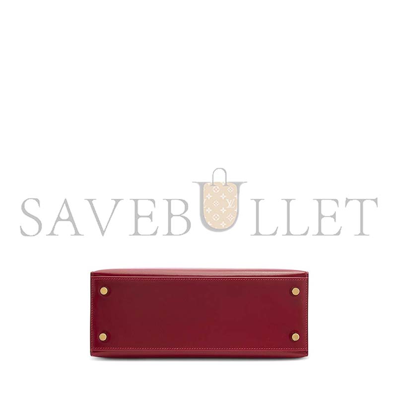 H**mes a rouge h calf box leather kelly 25 with gold hardware (25*17*7cm)